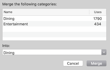 merge subcategory into category in quicken for mac